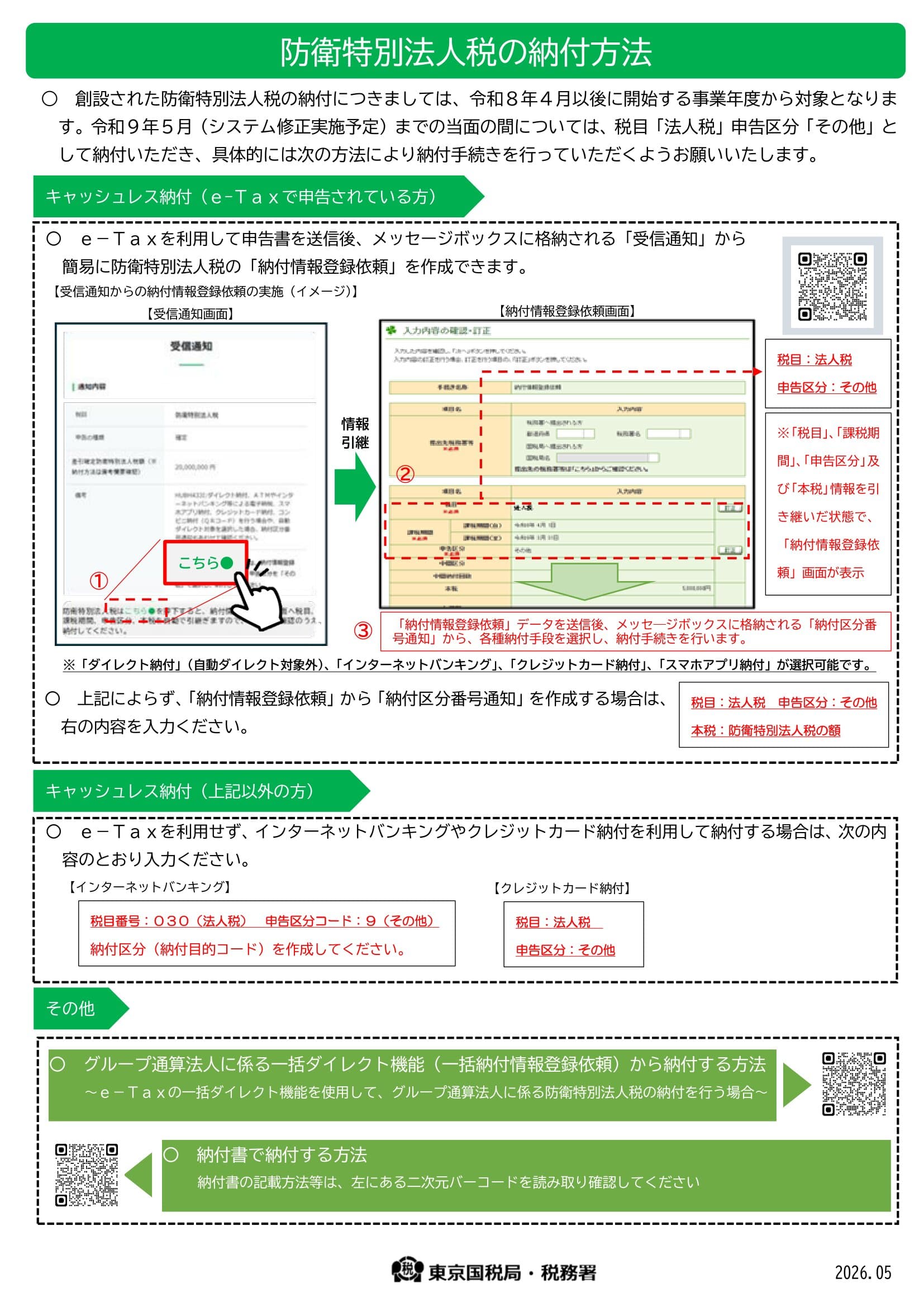 国税庁・税務署から【防衛特別法人税の納付について】 画像1